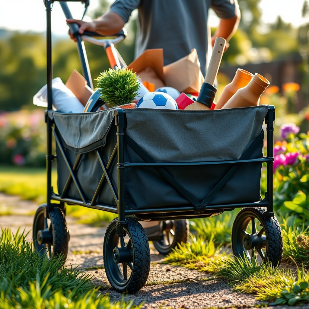 collapsible wagon in action
