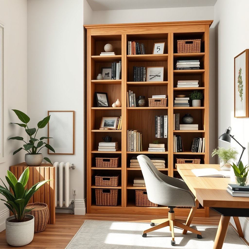 farmhouse bookshelf in action