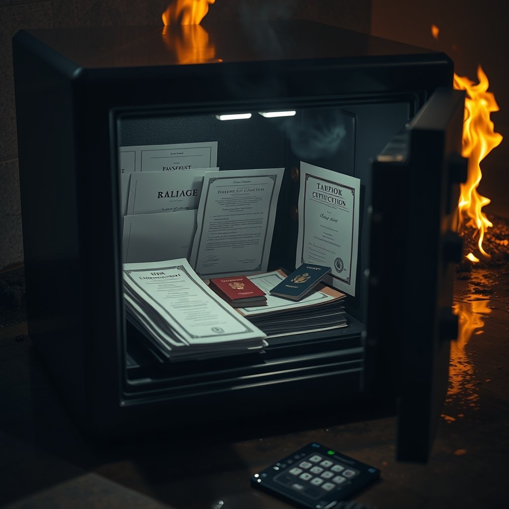 fireproof safe in action